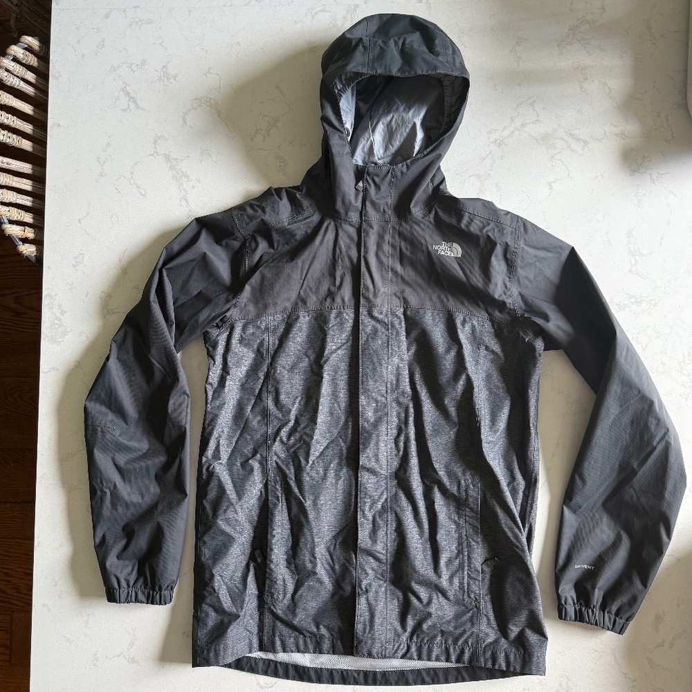 The North Face Boys’ Antora Rain Jacket XL Dark Gray and Heather Gray